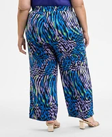 Nina Parker Trendy Plus Printed Wide-Leg Pants