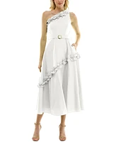 Taylor Women's Ruffled A-Line One-Shoulder Dress