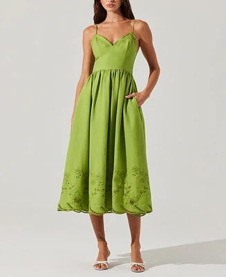 Astr the Label Women's Kaidi Embroidered Midi Dress