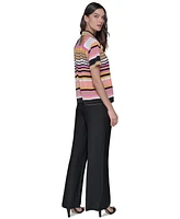 Karl Lagerfeld Paris Women's Conversational Striped Camp Shirt