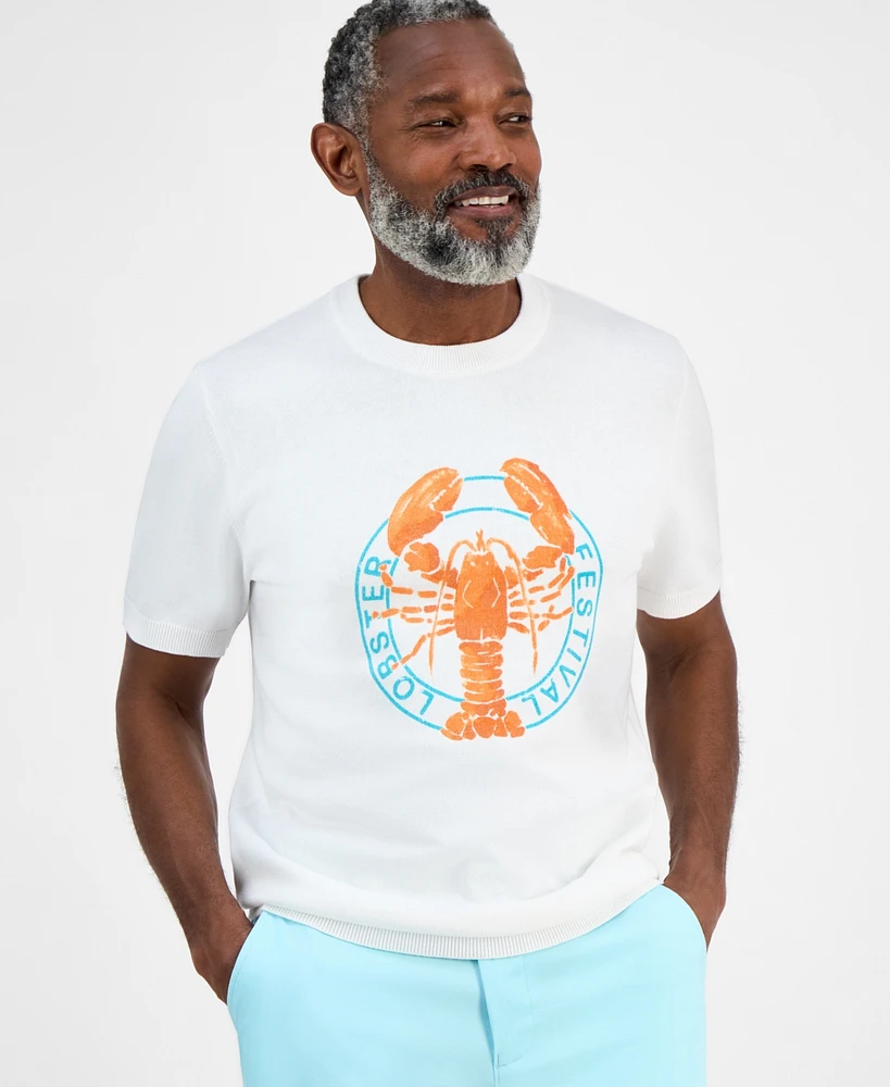 Club Room Men's Short-Sleeve Lobster Water Cotton Sweater T-Shirt, Exclusively at Macy's