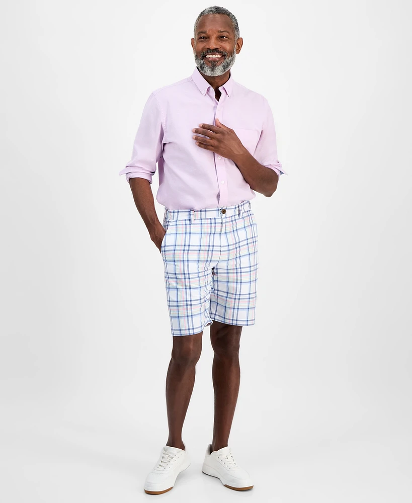 Club Room Men's Tonno Cotton Plaid Madras Shorts, Exclusively at Macy's