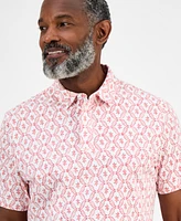 Club Room Men's Ted Short Sleeve Medallion Print Polo Shirt, Exclusively at Macy's