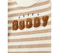 Carter's Baby Boys Happy Buddy Striped T-Shirt, Bodysuit & Shorts, 3 Piece Set