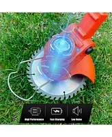 Outigo Cordless String Trimmer, Edger & Weed Trimmer, String Grass Trimmer with Attachment Capability Blades，2 x 21V Batteries, Charger）