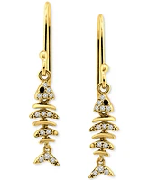 Giani Bernini Pave Fish Drop Earrings 18k Gold-Plated Sterling Silver (also Silver), Exclusively at Macy's