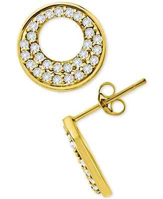 Giani Bernini Cubic Zirconia Pave Open Circle Stud Earrings Sterling Silver, Exclusively at Macy's