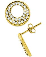 Giani Bernini Cubic Zirconia Pave Open Circle Stud Earrings Sterling Silver, Exclusively at Macy's