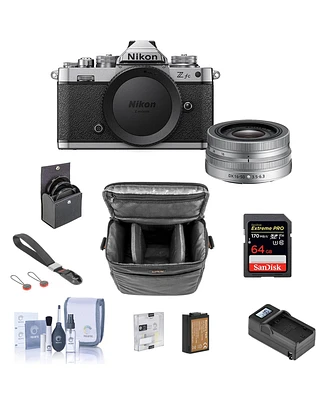 Nikon Z fc Dx-Format Mirrorless Digital Camera with 16-50mm f/3.5-6.3 Vr Lens Bundle with 64GB Sd Card, Bag, Wrist Strap, Extra Battery, Charger, Scre