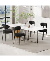 Dyhome Dining Chairs Set of 2, Kitchen Room Chairs, Mid Century Modern Upholstered Boucle