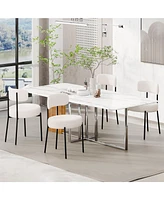 Dyhome Dining Chairs Set of 2, Kitchen Room Chairs, Mid Century Modern Upholstered Boucle