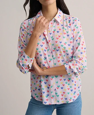 UNTUCKit Women's Printed Hearts Natalie Shirt