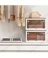 3-Pack Modular Stackable Storage Boxes with 5 Opening Ways – Lidded Bins for Clothes, Toys, Kitchen or Garage Use