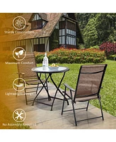 4PCS Outdoor Patio Folding Chair Camping Portable Lawn Garden W/Armrest