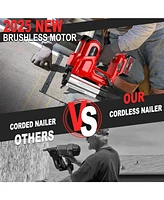 Silvel 18 Gauge Cordless Brad Nailer, 2 1 Nail Gun/Electric Stapler, 21V Battery Powered Gun, Fast Charging for Woodworking,Home Im