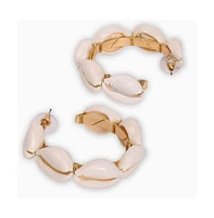Sohi Women's Shell Hoop Earrings