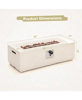 50 000 Btu Rectangle Terrazzo Fire Pit Table with Pvc Cover