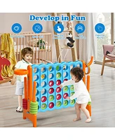 Gymax 2.5Ft 4-to-Score Giant Game Set Basketball Hoop Ring Game Indoor & Outdoor
