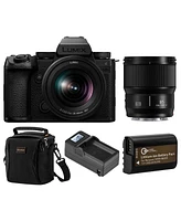 Panasonic Lumix S5IIX Mirrorless Camera with Lumix S 20-60mm f/3.5-5.6 Lens and 85mm f/1.8 Lens, Bundle with Extra Battery with Charger, Alpine 120 Ba