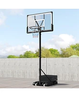 Portable Basketball Hoop Outdoor Basketball Goal System Adjustable for Kids Teens Adults