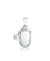 Bling Jewelry Blue Enamel Cubic Zirconia Cz Flower Shoe Charm Pendant Necklace .925 Sterling Silver