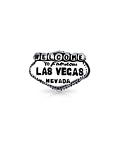 Bling Jewelry Set of 2 Welcome to Las Vegas and Poker Ace of Hearts Charm Bead Sterling Silver