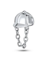 Bling Jewelry Set of 2 Western Horse and Jockey Equestrian Cap Hat Charm Bead Sterling Silver