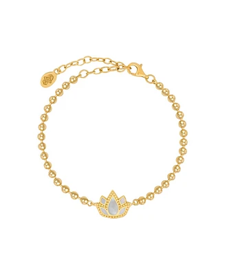 Delicate Karma Lotus Mother of Pearl Bracelet