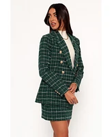 Petal and Pup Women's Jules Twill Plaid Blazer