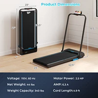3 1 Folding Treadmill with Remote Control and Led Display