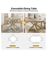 Ignacio Farmhouse Extendable Dining Table With Solid Wood Legs