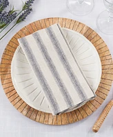 Saro Lifestyle Classic Striped Pure Linen Napkins, 20" x 20"