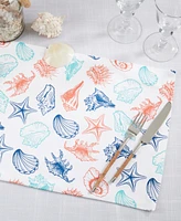 Saro Lifestyle Ocean Breeze Sea Shells Cotton Placemats, 14" x 20"