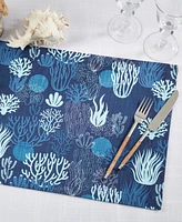 Saro Lifestyle Ocean Depths Cotton Coral Placemats, 14" x 20"