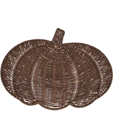 Saro Lifestyle Fall Harvest Rattan Pumpkin Placemats, 13" x 17"