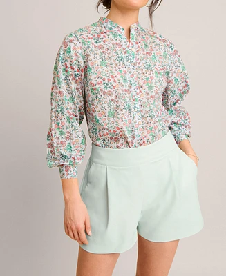 UNTUCKit Women's Cotton Band Collar Hallie Shirt