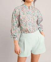 UNTUCKit Women's Cotton Band Collar Hallie Shirt