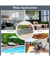 2PCS Patio Conversation Set Sectional Sofa Furniture Cushioned Seat Garden