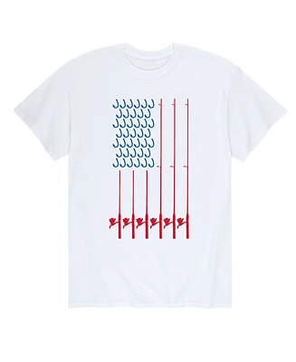 Airwaves Men's American Flag Fishing Poles Short Sleeve T-Shirt