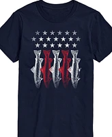 Airwaves Men's American Flag Fish Short Sleeve T-Shirt