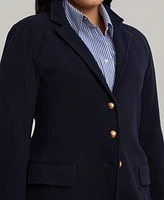 Lauren Ralph Women's Plus Combed Cotton Single-Breasted Blazer