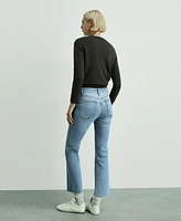 Mango Women's Sienna Flared Cropped Jeans