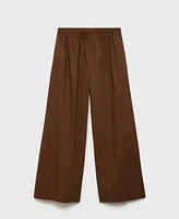 Mango Women's Straight-Fit Cotton Pants