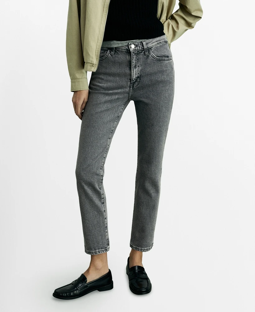 Mango Women's Claudia Slim-Fit Cropped Jeans