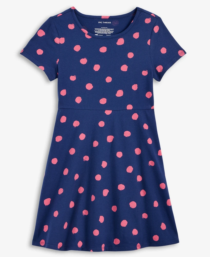 Epic Threads Little & Big Girls Dot-Print Cotton Skater Dress, Exclusively at Macy's