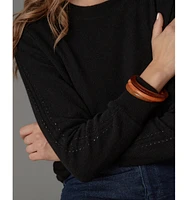 LuxLined Women's Cashmere Heather Crew Neck