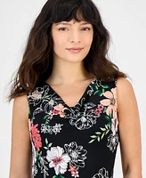 Robbie Bee Women's Cowl-Neck Sleeveless Midi Dress