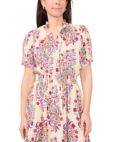 Sam & Jess Petite Printed Short-Sleeve Lawn Maxi Dress