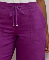 Lauren Ralph Plus Linen Wide-Leg Pants