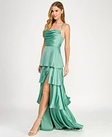 City Studios Juniors' Tiered Ruffled Gown